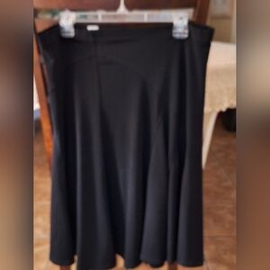 Coldwater Creek Skirt SzPS Fit & Flare Circle Poly/Spandex Black Elastic Waist